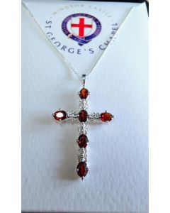 31044 Silver and Garnet Cross