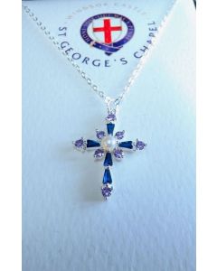 61000 Silver Cross Blue/Purple And Pearl