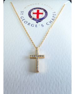 61001 Gold Plated Cross With CZ