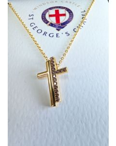 61005 Cross Pendant with Half CZ