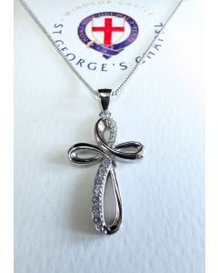 61007 Twisted CZ Cross Pendant